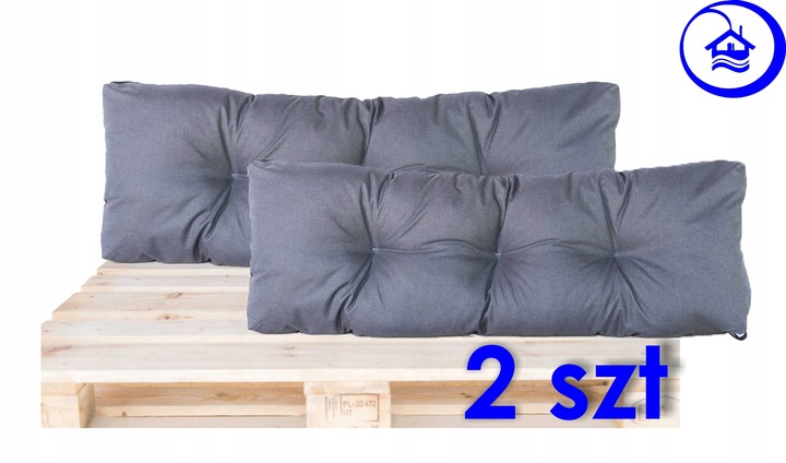 2 x Poduszka na palety do Ogrodu 120 cm x 40 cm EKO grafit ZESTAW 2 sztuk