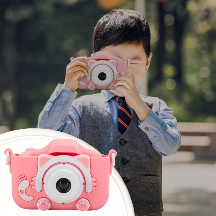 APARAT CYFROWY DLA DZIECI KOTEK Z KARTĄ PAMIĘCI FOTGRAFICZNY + GRATIS