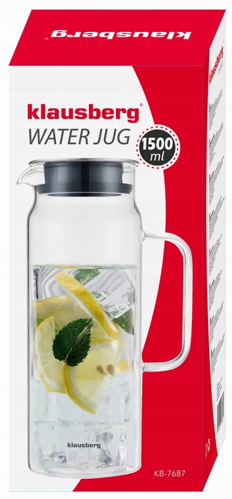 Dzbanek Szklany 1,5 L Pojemnik na WODĘ LEMONIADĘ herbatę MROŻONĄ sok Napoje