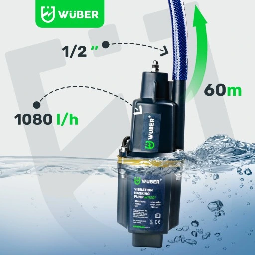 POMPA DO WODY CZYSTEJ GÓRNOSSĄCA RUSKA GŁĘBINOWA + WĄŻ ZBROJONY 3/4" 30M