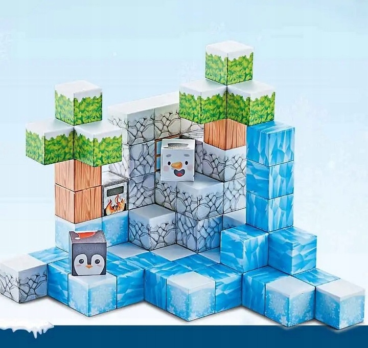 KLOCKI MAGNETYCZNE 2 cm kostki budowlane konstrukcyjne BLOKI SZEŚCIANY 145