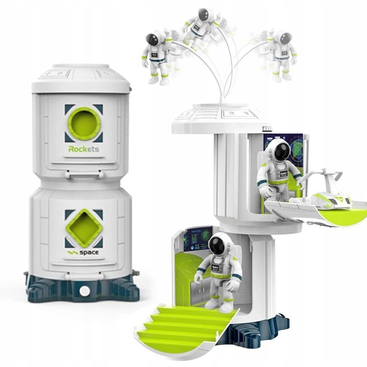 Zestaw Stacja Kosmiczna Wahadłowiec Łazik Figurki Astronautów dla dzieci 3+
