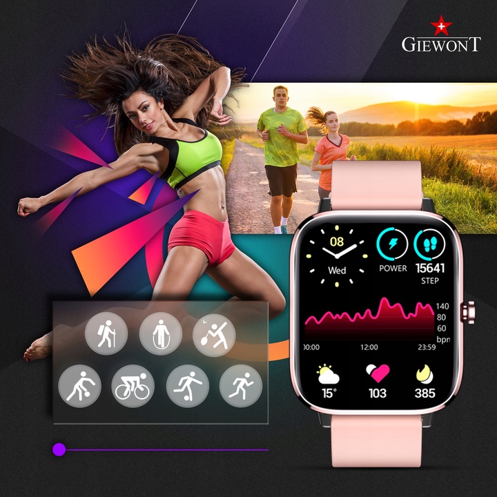 SMARTWATCH GIEWONT GW230-1 Dynamic SmartCall ROZMOWY SMS SPORT ALERT KROKI