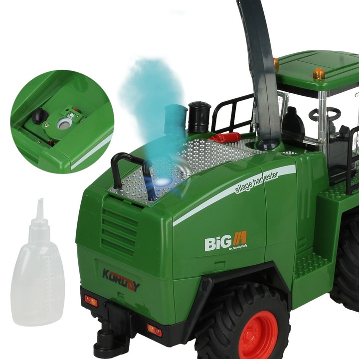 Zdalnie Sterowany Kombajn Ruchome Elementy Świeci DYM Prezent dla 5 6 Latka