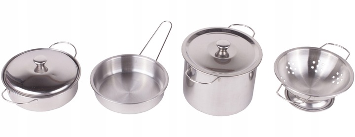 ZESTAW KUCHENNY KUCHARKI DO GOTOWANIA METALOWE GARNKI FARTUSZEK DLA DZIECI