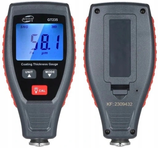 MIERNIK TESTER CZUJNIK GRUBOŚCI POWŁOKI LAKIERU STAL ALUMINIUM 0-1800 µm