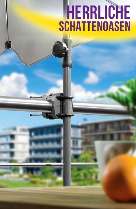 UCHWYT NA PARASOL BALKONOWY PODSTAWA STOJAK NA BALKON DO PORĘCZY SOLIDNY