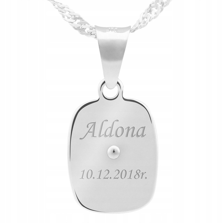 Srebrny medalik Matka Częstochowska pr. 925 Grawer