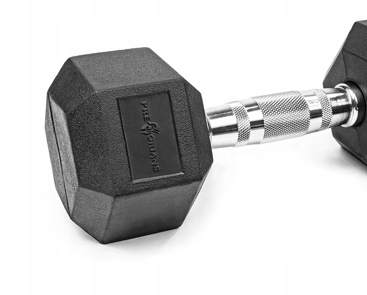 HANTEL SZTANGIELKA CIĘŻAREK HEX STAŁY CIĘŻAR OGUMOWANY POWLEKANY 10KG