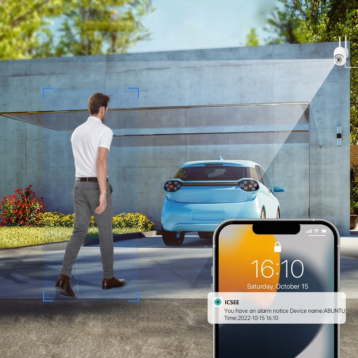 Kamera Zewnętrzna Obrotowa IP WiFi 2MP Full HD ZOOM 2MPx 1920 x 1080P BIAŁA