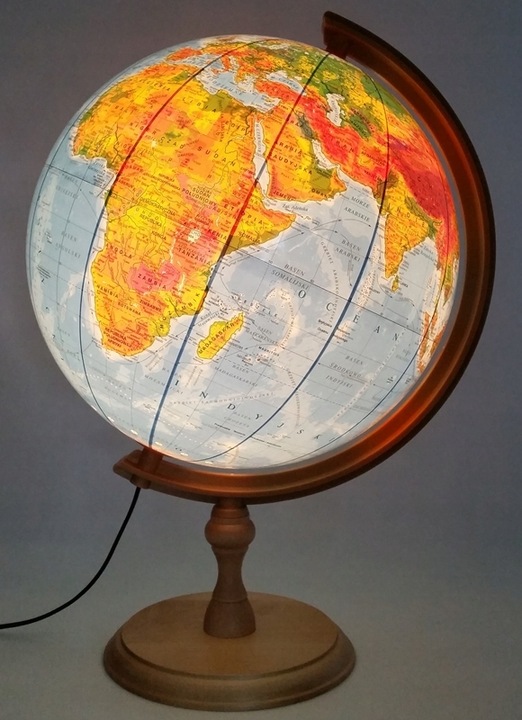 GLOBUS 320 podwójna mapa POL+FIZ drewno NA PREZENT APLIKACJA jakość polski