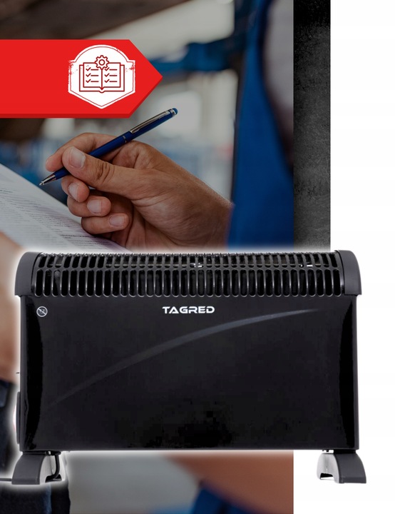 Grzejnik elektryczny konwektorowy Mocny z termostatem Turbo Timer 2000W