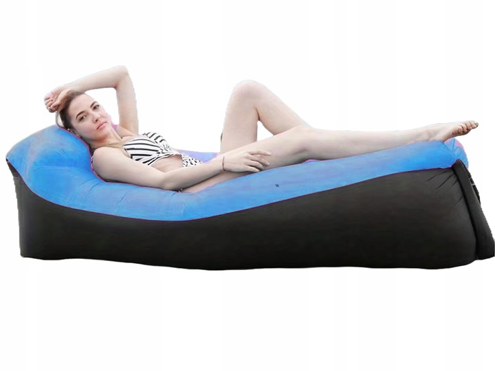 230cm Leżak Na Powietrze Materac Plażowy Air Sofa Łóżko Lazy Bag Błekitny