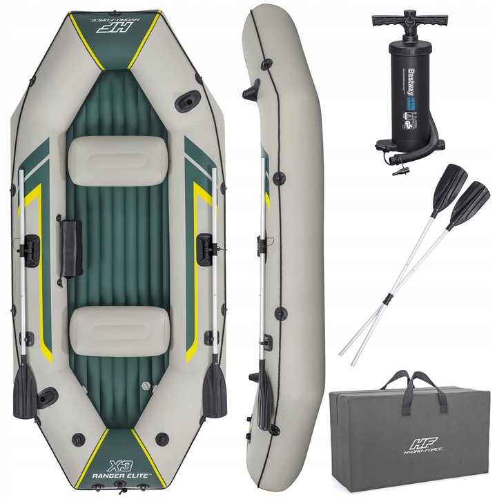 BESTWAY 65160 PONTON RANGER ELITE X3 RAFT SET 3 OS. POMPKA + WIOSŁA