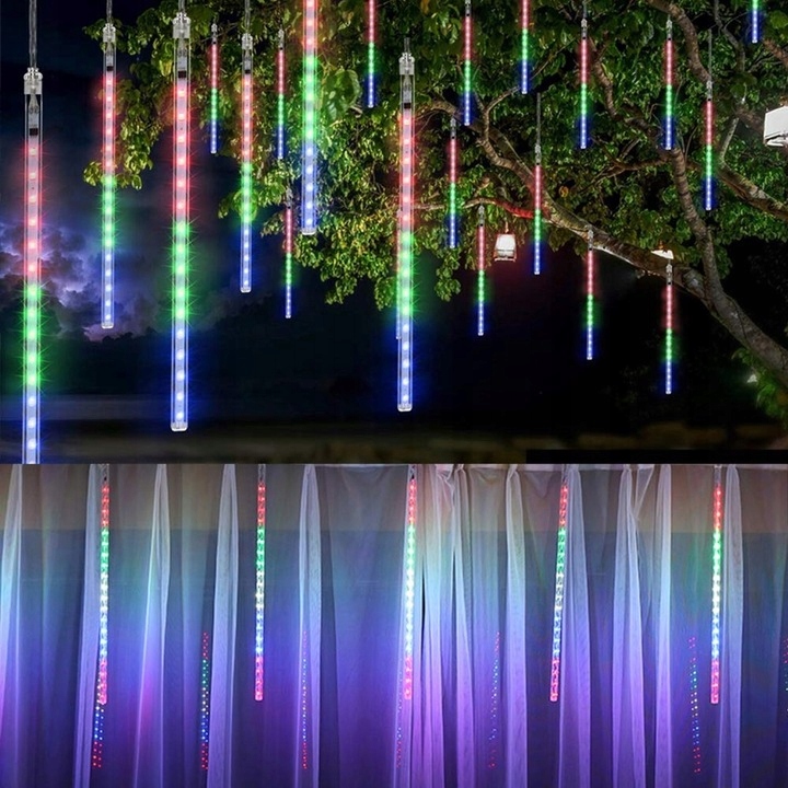 SOPLE METEORY MULTIKOLOR LED LAMPKI PADAJĄCY ŚNIEG 30cm Kolorowy