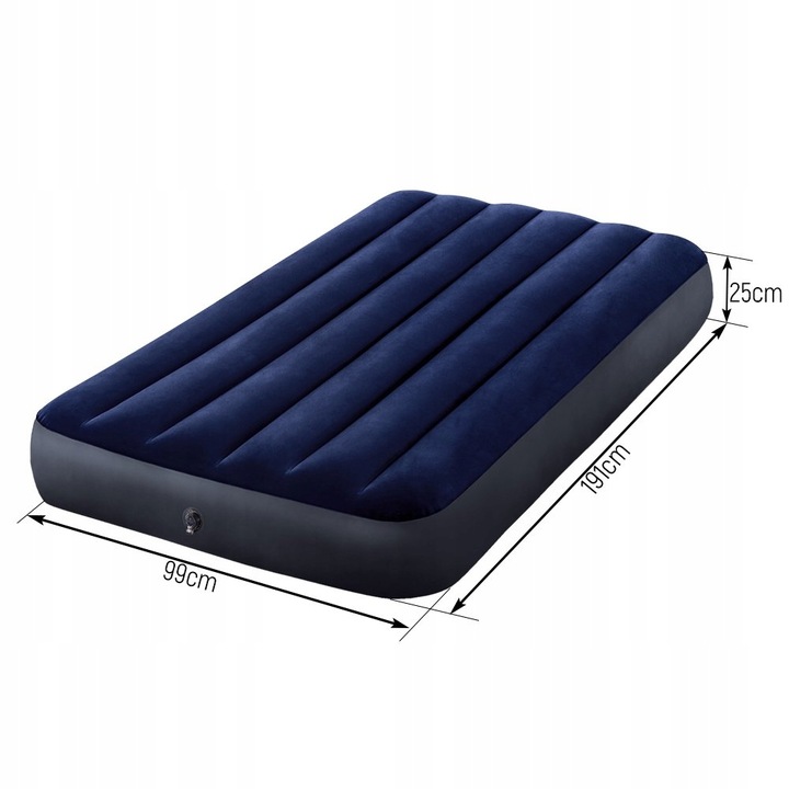 Materac Dmuchany Welurowy Jednoosobowy Łóżko 191x99 Intex 64757 MODEL 2025