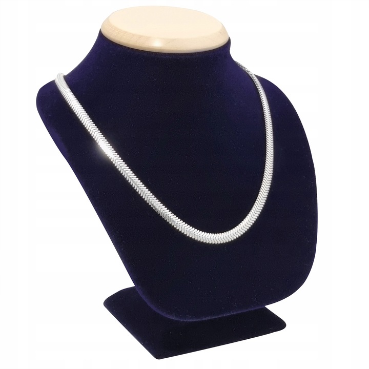 Owalna Żmijka Łańcuszek srebrny pr. 925 Snake Linka dla Niej 45 cm x 2,5 mm