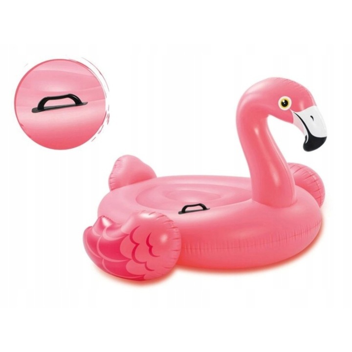 DMUCHANY FLAMING XXL DUŻY MATERAC DO PŁYWANIA WODY Z UCHWYTAMI INTEX 57558