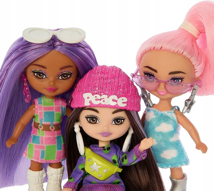 LALKA BARBIE EXTRA MINI MINIS zestaw 5 lalek