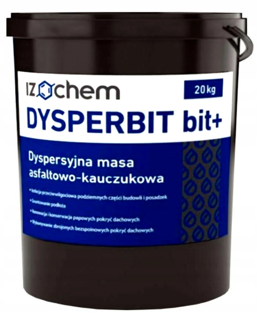 IZOCHEM DYSPERBIT BIT+ 20 KG MASA ASFALTOWO KAUCZUKOWA HYDROIZOLACJA BITUM