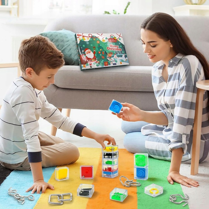 KALENDARZ ADWENTOWY 24 GRY LOGICZNE 3D ŁAMIGŁÓWKI MINI GRY ZABAKI KRATYWNE
