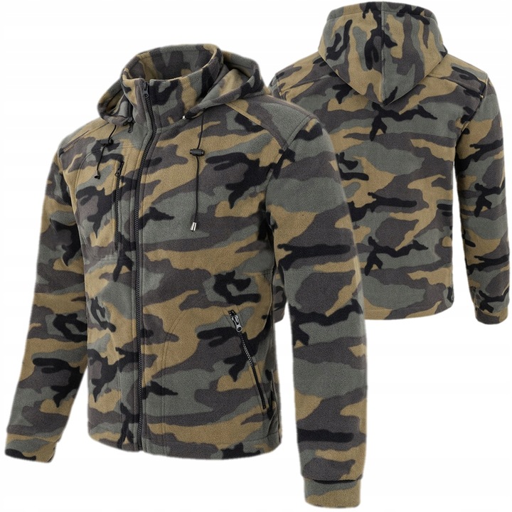 Polar wędkarski z kapturem camouflage