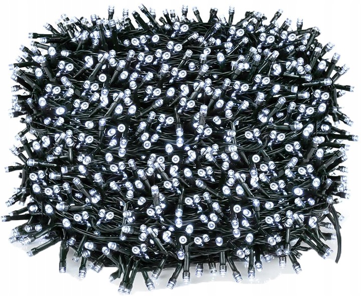 LAMPKI CHOINKOWE 1000 LED BIAŁE ZIMNE na choinkę PROGRAMATOR