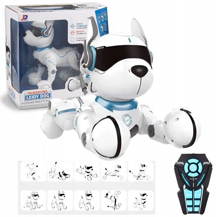 Robot Piesek Interaktywny Zabawka Edukacyjna R/C dla dzieci 12 komend 3l +