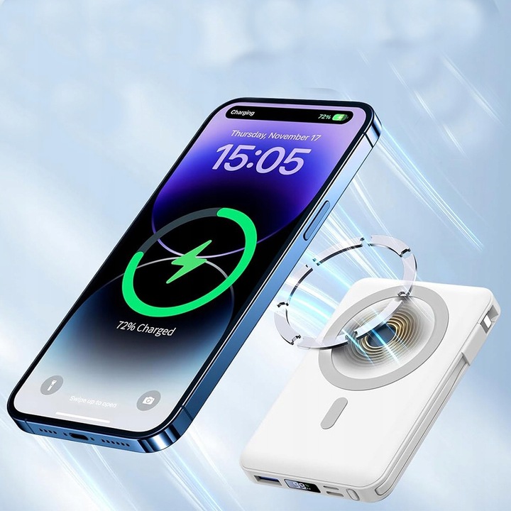 10000MAH MAGNETYCZNA MAGSAFE POWER BANK USB-C SZYBKIE ŁADOWANIE DLA IPHONE