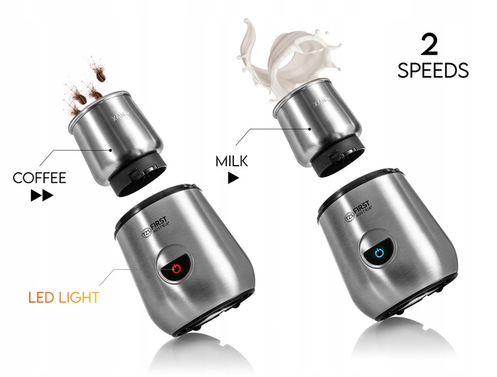 Młynek do kawy i spieniacz do mleka First Austria