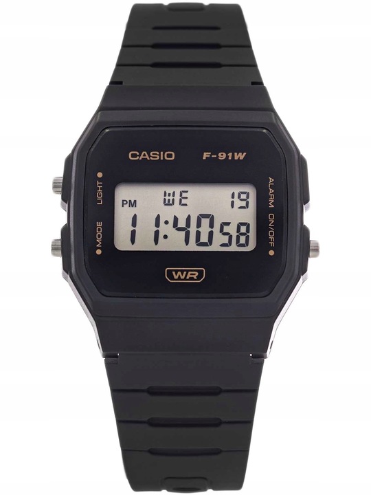 ZEGAREK CASIO F-91WB-8AEF SZARY NA PASKU DATOWNIK STOPER PODŚWIETLENIE