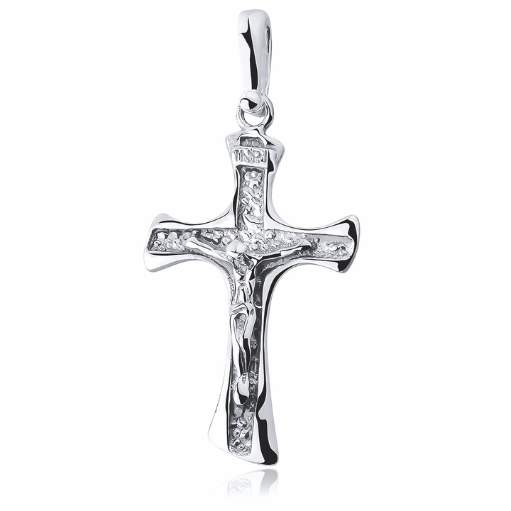 DUŻY SREBRNY WISIOREK KRZYŻ KRZYŻYK RODOWANY
