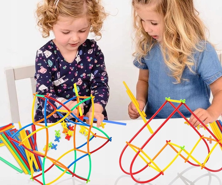 Klocki Konstrukcyjne Słomki Patyczki do Budowania Zestaw XL 800 elementów