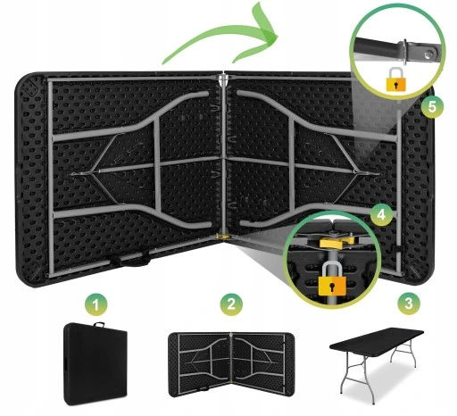 STÓŁ ROZKŁADANY OGRODOWY CATERINGOWY SKŁADANY WALIZKA GRATIS + 2 ŁAWKI