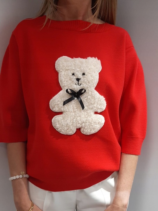 COCOMORE Sweter MIŚ Bear Czerwony Nowość