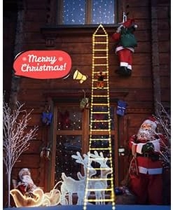 ŁAŃCUCH ŚWIETLNY LED ŚW MIKOŁAJ NA DRABINIE 3 METRY DEKORACJA ŚWIĄTECZNA