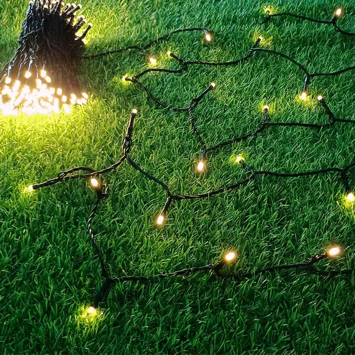 Lampki solarne LED 200LED ciepła biel