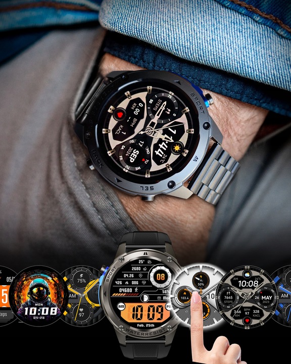 ZEGAREK MĘSKI Z GPS SMARTWATCH PROVENTUS MENU PL WODOODPORNY SPORT ROZMOWY