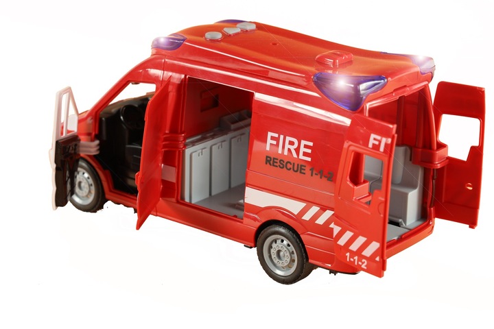 STRAŻ POŻARNA SAMOCHÓD ZABAWKA WÓZ AUTO STRAŻACKI POJAZD NAPĘD GUMOWE KOŁA