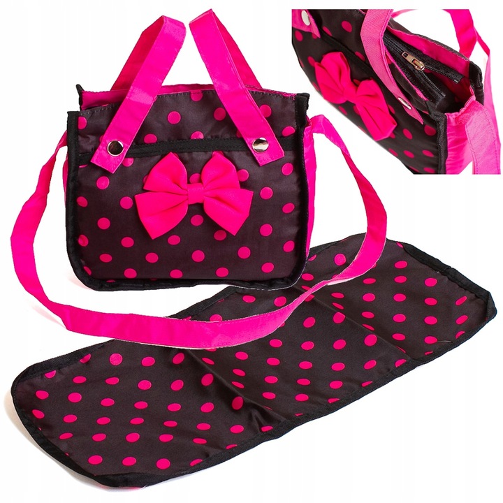 WÓZEK DLA LALEK spacerowy duża spacerówka TORBA PRZEWIJAK regulowana rączka