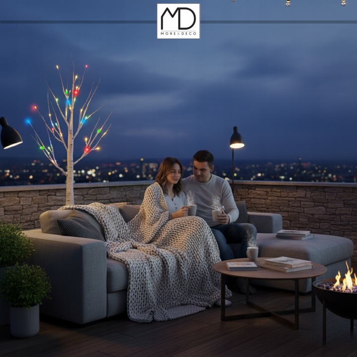 Brzoza led 120cm 48led multikolor drzewko dekoracja bożenarodzenie kolorowy