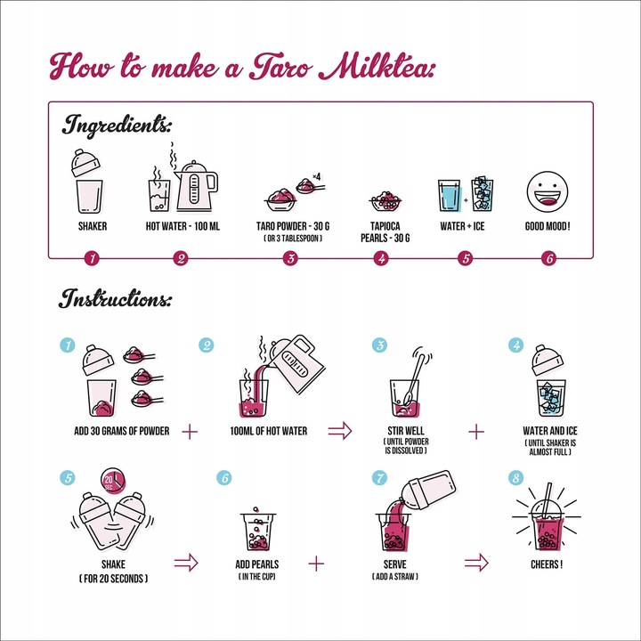 Proszek instant do bubble tea | Premium Taro 1000g