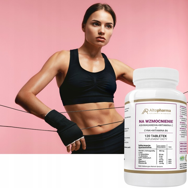 Ashwagandha + Cynk + Witamina C+ Wit B6 120 tab