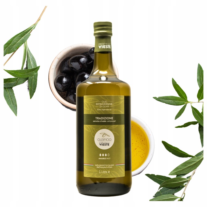 Oliwa z oliwek extra virgin Fratelli Vieste Tradicione 1l Włoska ŁAGODNA