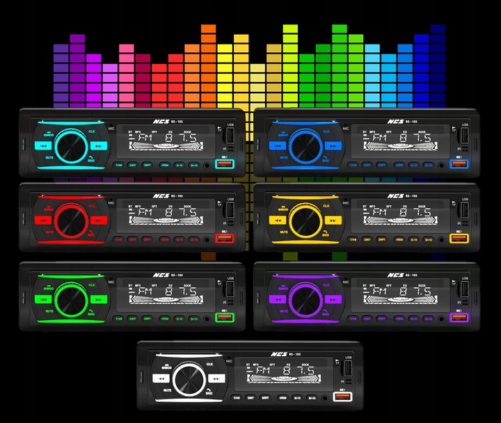 RADIO SAMOCHODOWE 1DIN USB SD MIKROFON BLUETOOTH