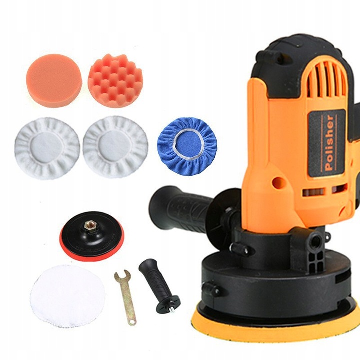 POLERKA SAMOCHODOWA SZLIFIERKA Z REGULACJĄ OBROTÓW + ZESTAW GĄBEK