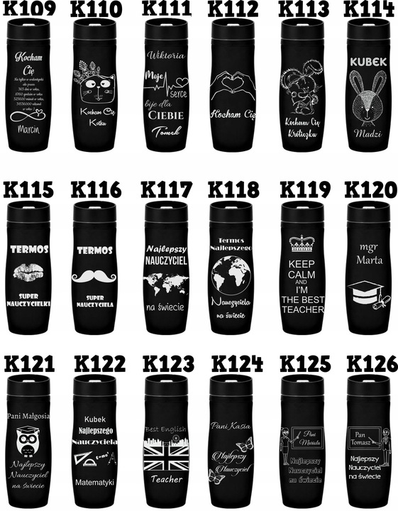 KUBEK TERMICZNY Z GRAWEREM PREZENT WALENTYNKI DZIEŃ KOBIET