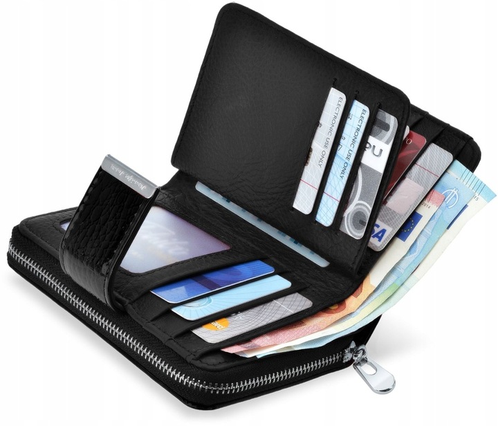 Lakierowany PORTFEL Damski SKÓRZANY Pojemny Portmonetka SKÓRA Pakowny