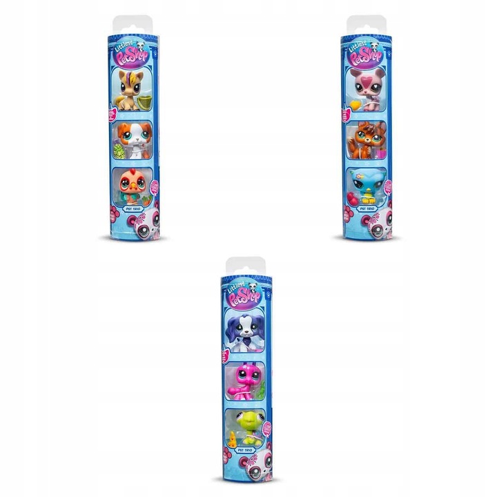 LITTLEST PET SHOP TUBA ZESTAW 3 FIGUREK ZWIERZĄTEK +AKCESORIA SERIA 3 (FIGU