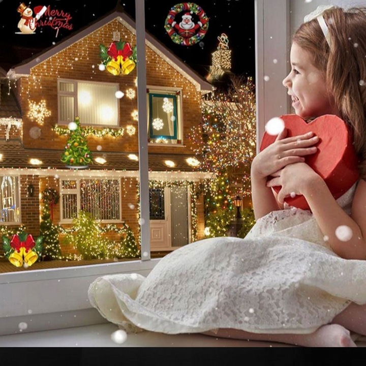 PROJEKTOR ŚWIĄTECZNY LED ŚNIEG NA PILOT LASEROWY REFLEKTOR RZUTNIK NA DOM